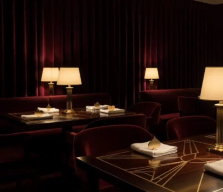 Ambiance tamisée de salon avec velours et lumière dorée