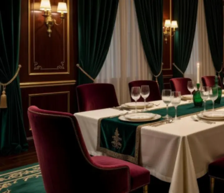 Table dressée dans un salon feutré de Maison Safran
